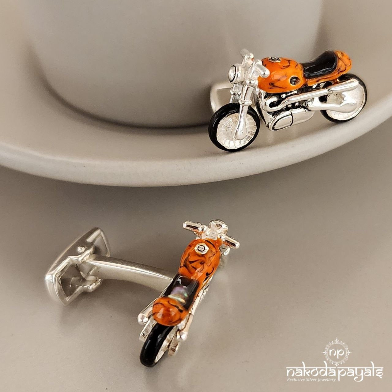 Orange Bike Ride Cufflinks (CF0219)