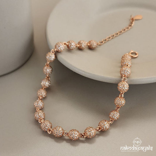 Sparkling Ball Rosegold Bracelet (Br1625)