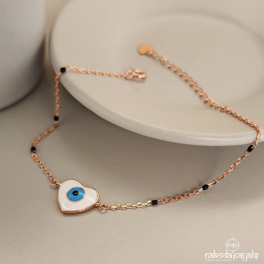 Evil Eye Heart Rosegold Bracelet (Br1577)
