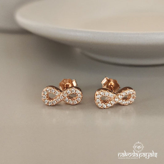 Infinity Sparkling Rosegold Studs (St3269)