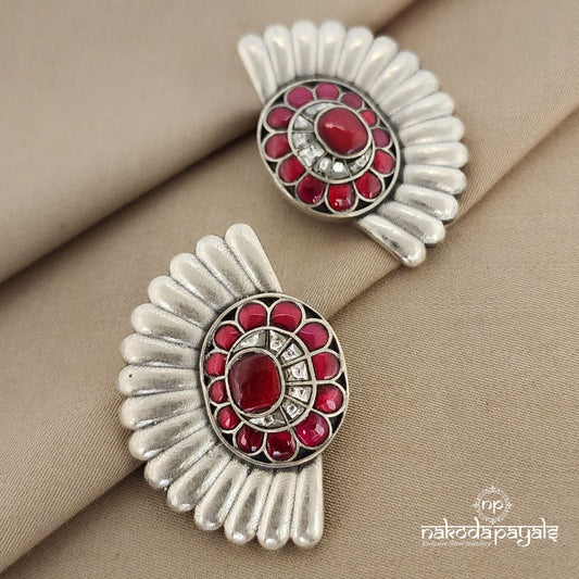 Red Kundan Studs (S4743)