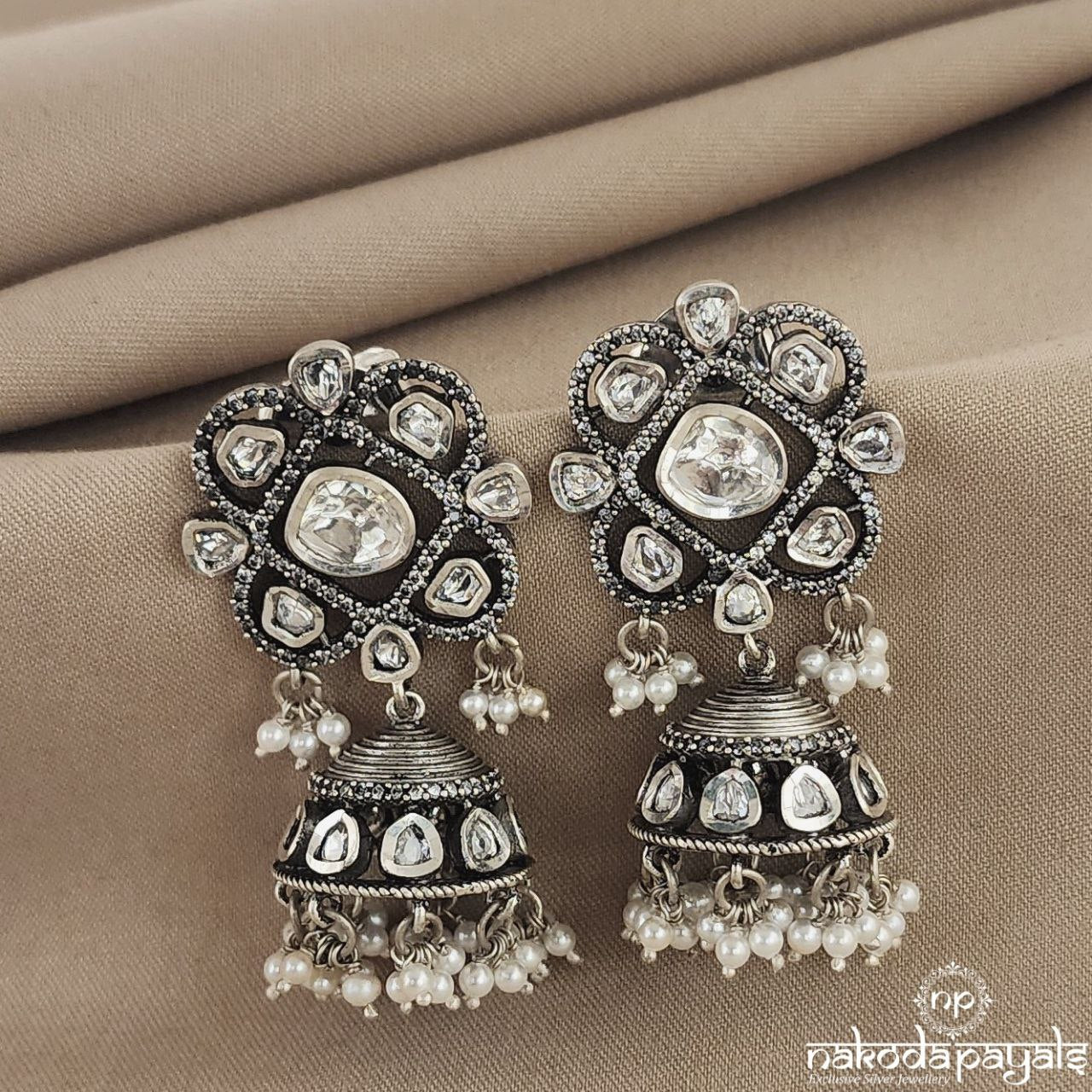 Gleaming White Jhumka (J4873)