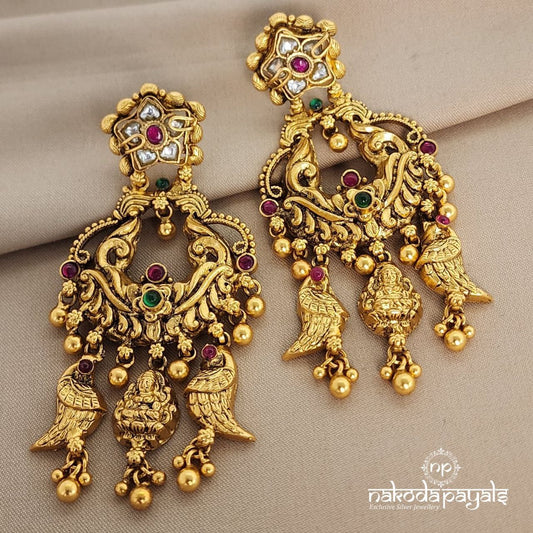 Lakshmi Peacock  Charms Chandbali  (Ge5749)