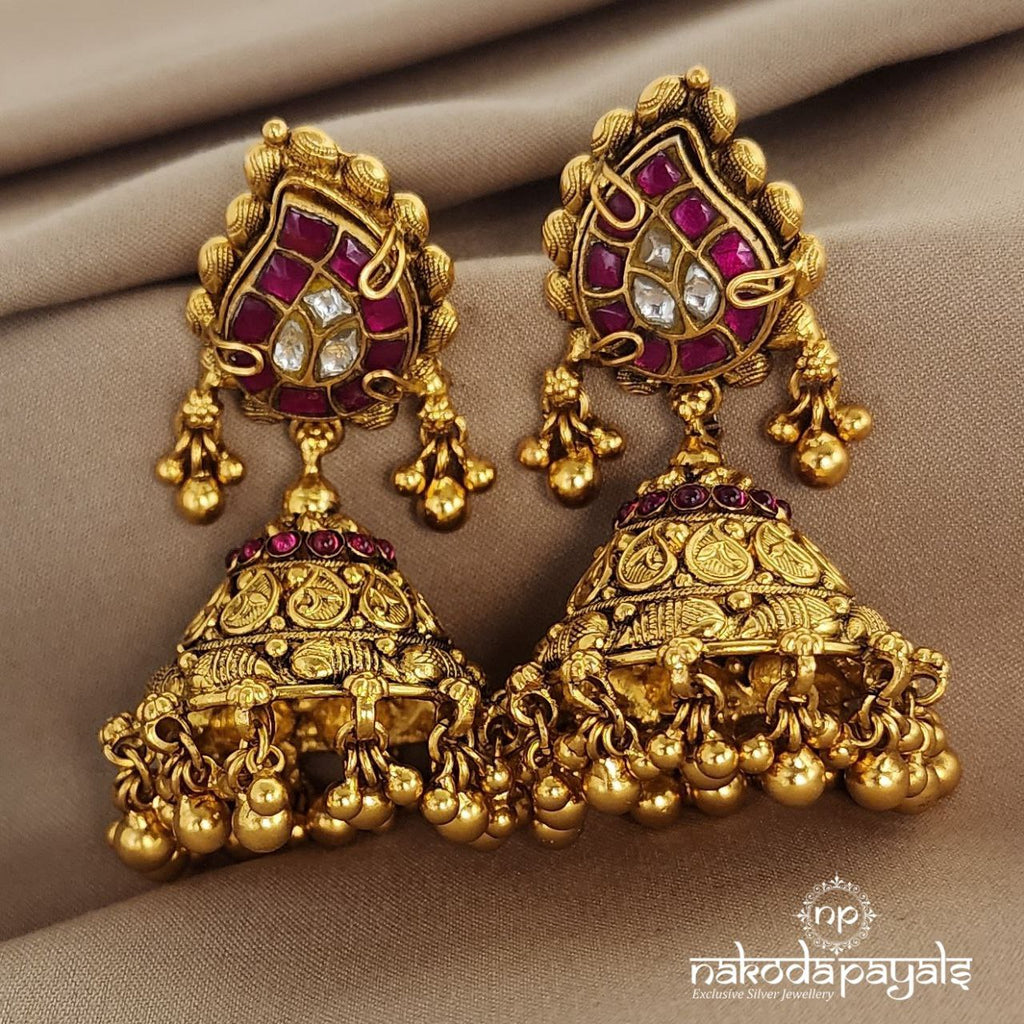 Kundan Mango Nakshi Jhumka (Ge5950)