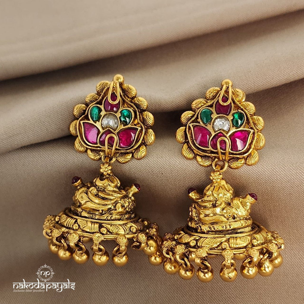 Kundan Stud Nakshi Jhumka (Ge5746)