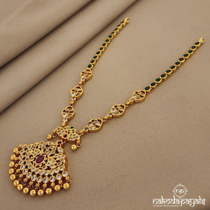 Sequenced White & Emerald Neckpiece (Gn6010)