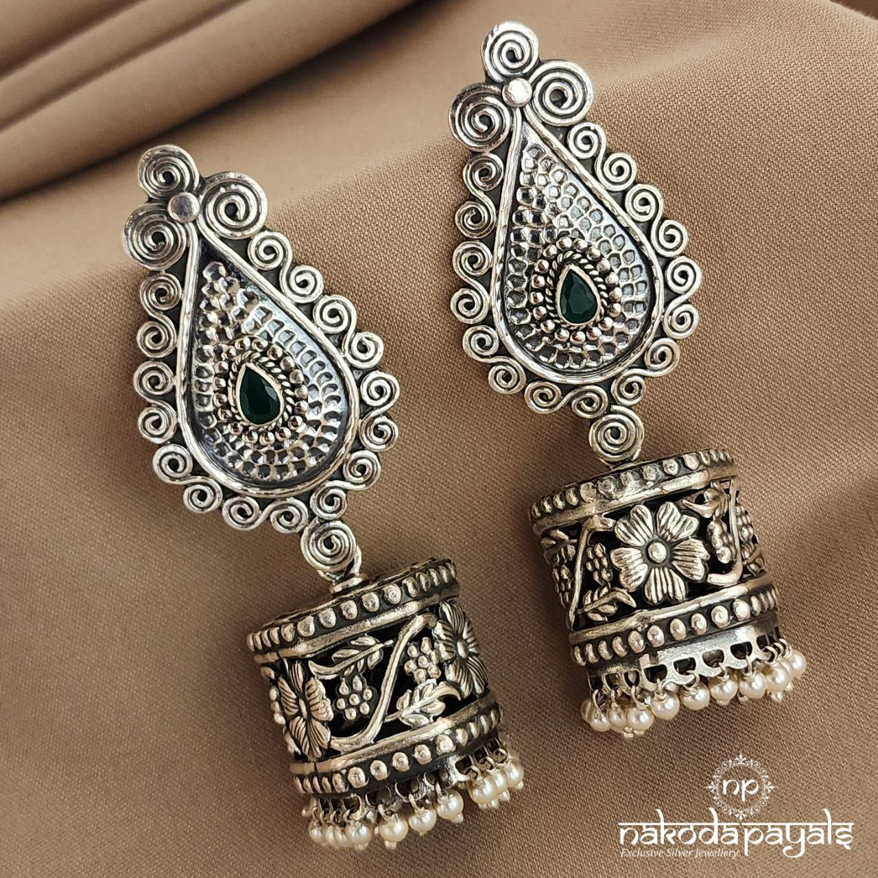 Green Drop Jhumka (J4890)