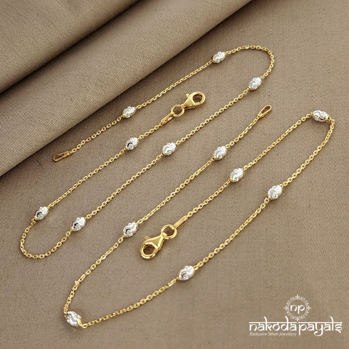 Elegant Dual Tone Anklets (A4114)