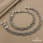 Braided Oxidised Anklets (A4131)