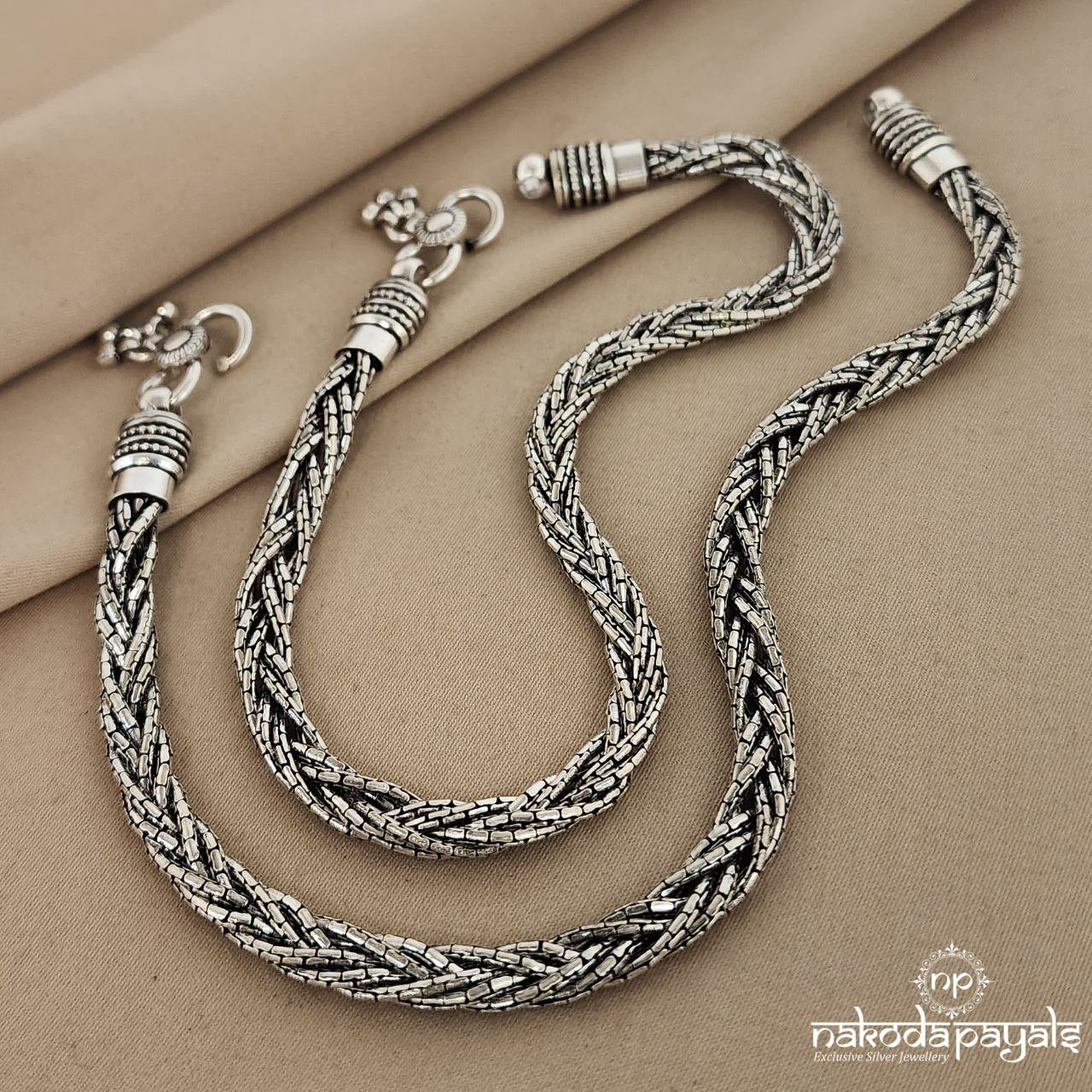 Braided Oxidised Anklets (A4145)