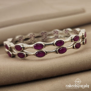 Oval Ruby Bangle Pair (K4093)