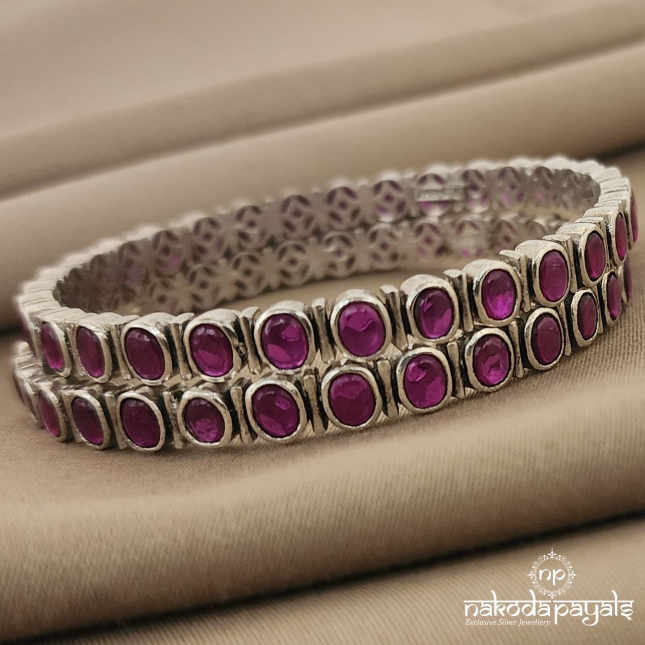 Oval Ruby Bangle Pair (K4098)