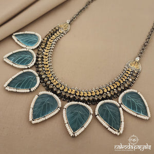 Dual Tone Leafy Neckpiece (N8449)