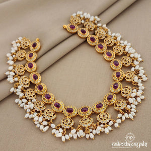 Oval Ruby Guttapusalu Neckpiece (GN6067)