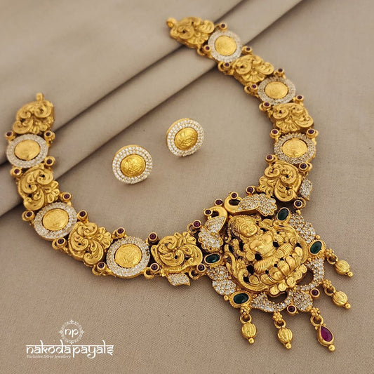 Lakshmi Coined Neckpiece With Earrings (GN6094)