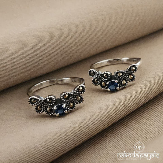 Blue Marcasite Toerings (T2785)