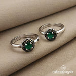 Green Marcasite Toerings Pair (T2817)