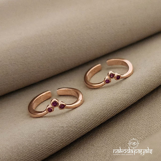 Pink Cubic Zircons Toerings Pair (T2820)