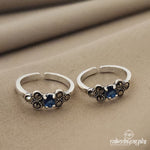 Blue Marcasite Toerings Pair (T2833)