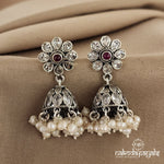 White Floral Jhumka (J4934)