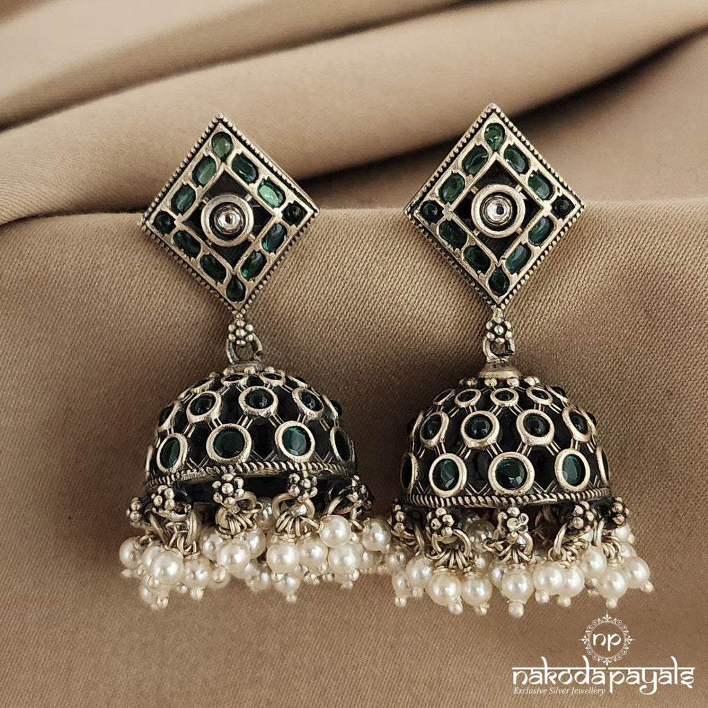 Green Pearly Jhumka (J4954)