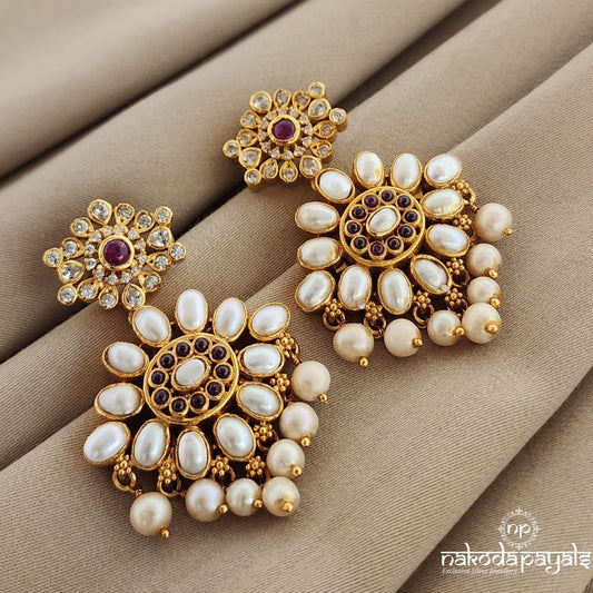 Floral Pearl Chandbali (GE6182)
