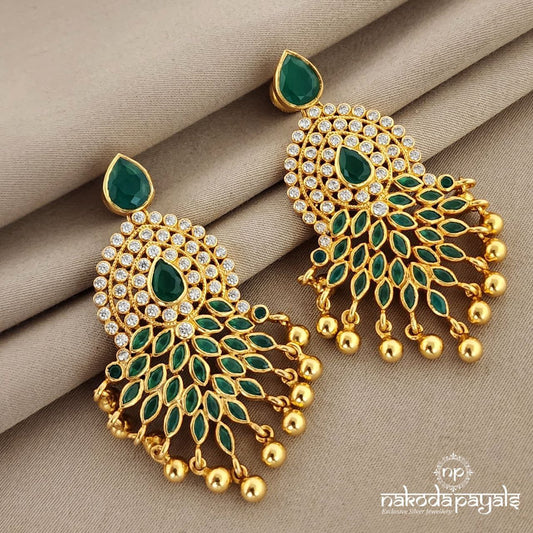 Leafy Green Chandbali  (Ge6217)
