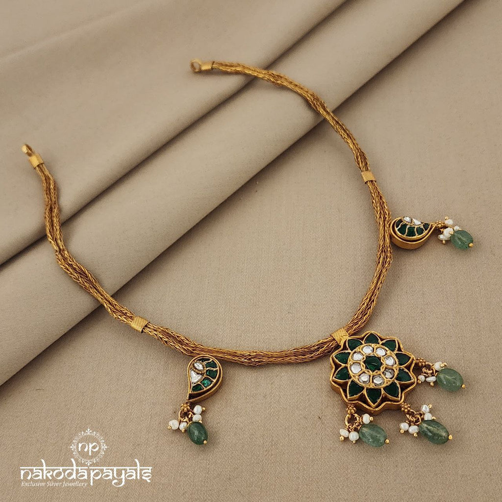 Attractive Floret Kundan Rope Neckpiece (GN6208)