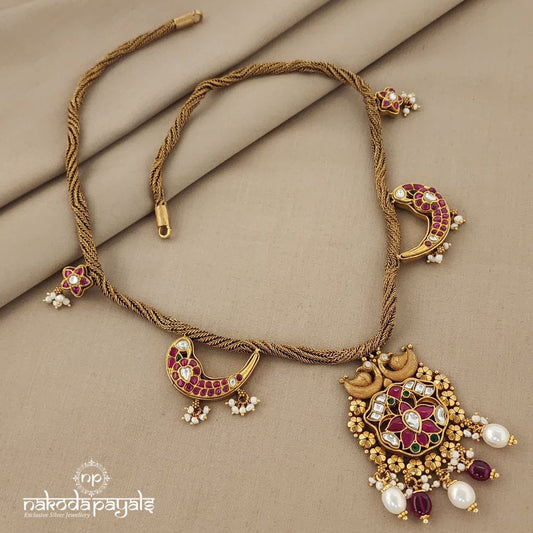 Lucky Fish Kundan Rope Neckpiece(GN6228)