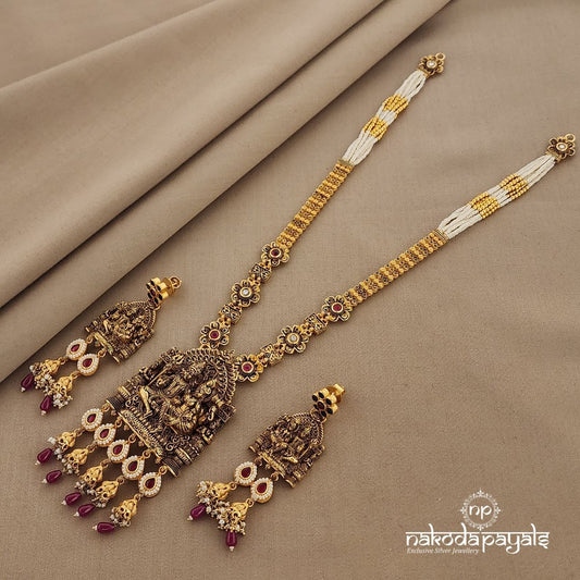 Shiva Parvati Kundan Neckpiece with Earrings (GN6235)