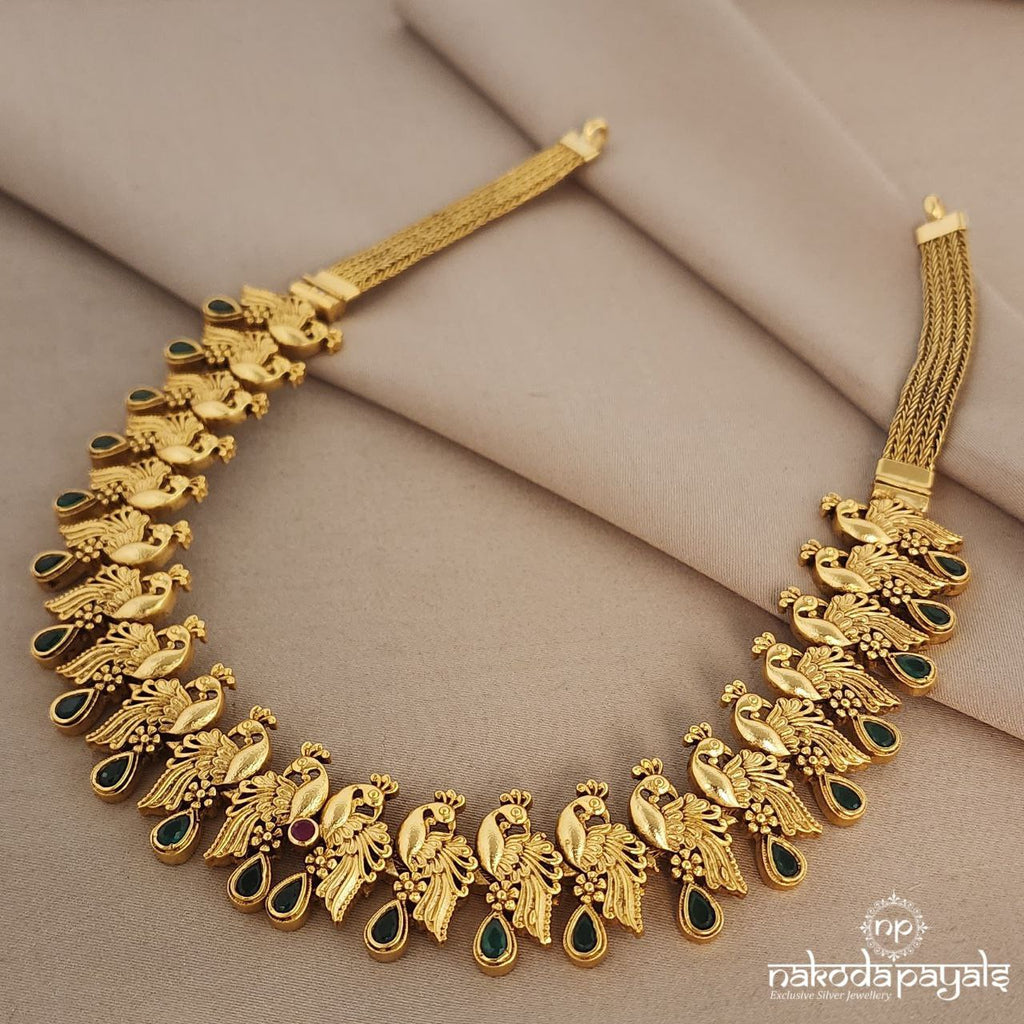 Sequence Green Peacock Neckpiece (GN6242)