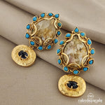 Turquoise Amethyst Earring (GE6225)