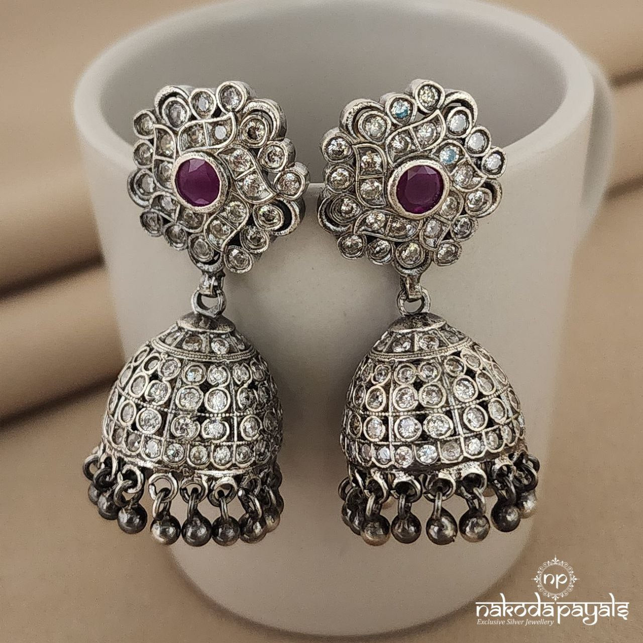 Fascinating White Jhumka (J5005)