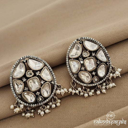 Oval Polki Studs (S4908)