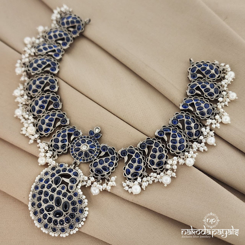 Royal Blue Peacock Neckpiece (N8640)