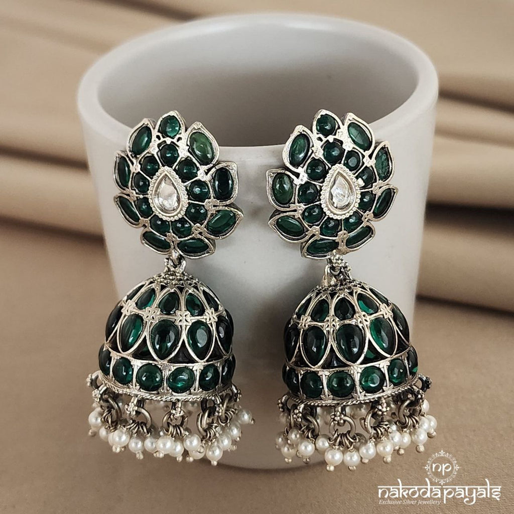 Graceful Green Jhumka ( J5036)