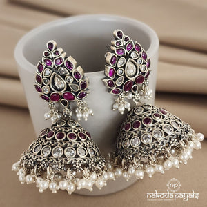 Statuesque Red Jhumka (J5054)