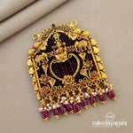 Red Beaded Gajalakshmi Pendant (GP1530)