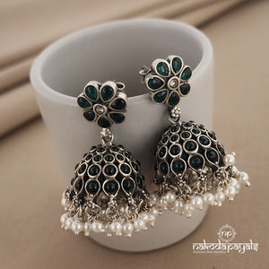 Floral Green Jhumka (J5098)