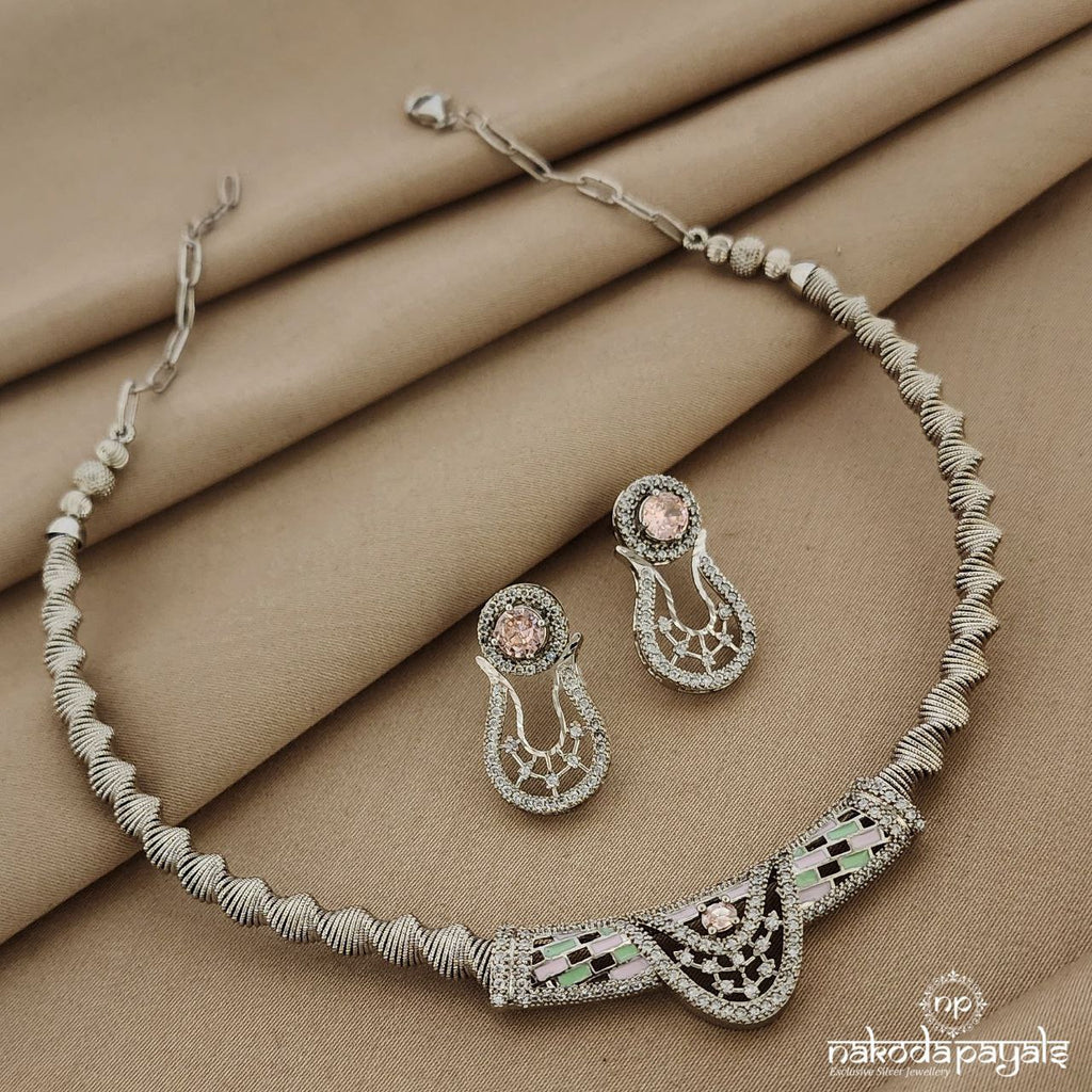 Delicate Twisted Neckset With Earrings (St1934)