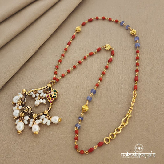 One Of A Kind Coral Pearly Neckpiece (GN6307)