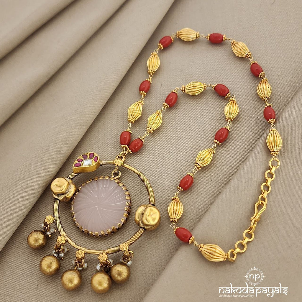One Of A Kind Coral Pink Neckpiece (GN6308)