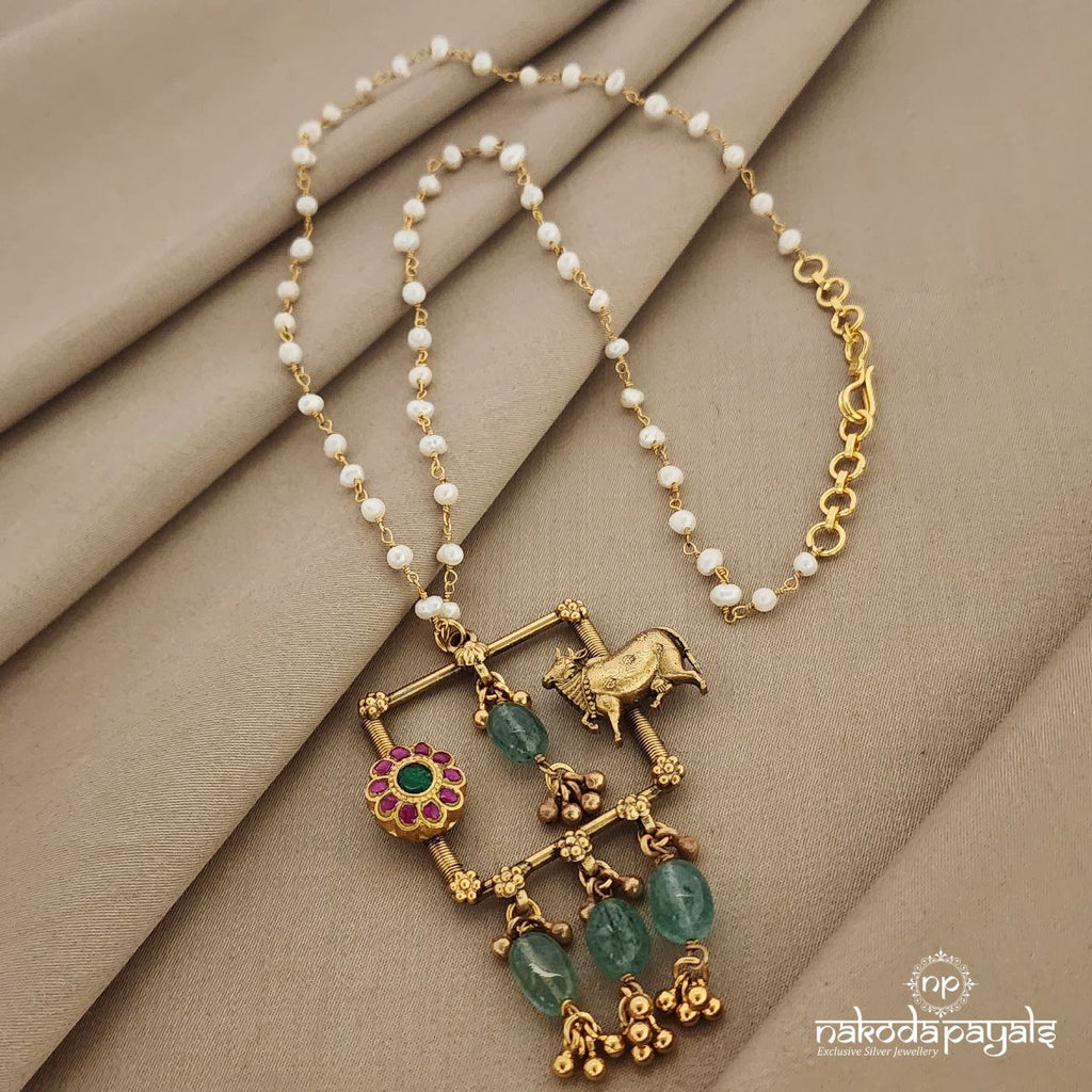 One Of A Kind Pearly Green Neckpiece (GN6315)