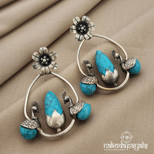 Floral Turquoise Chandbali (C7416)
