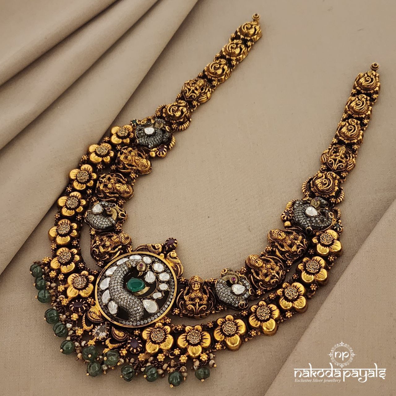 Tantalising Peacock Moissanite Neckpiece (GN6331)