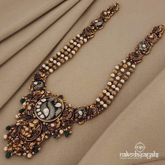 Mesmerizing Peacock Lakshmi Moissanite Neckpiece (GN6352)