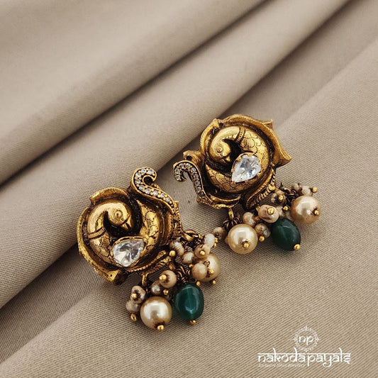 Charming Peacock Moissanite Studs (GE6306)