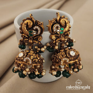 Ravishing Peacock Moissanite Jhumka (GE6322)