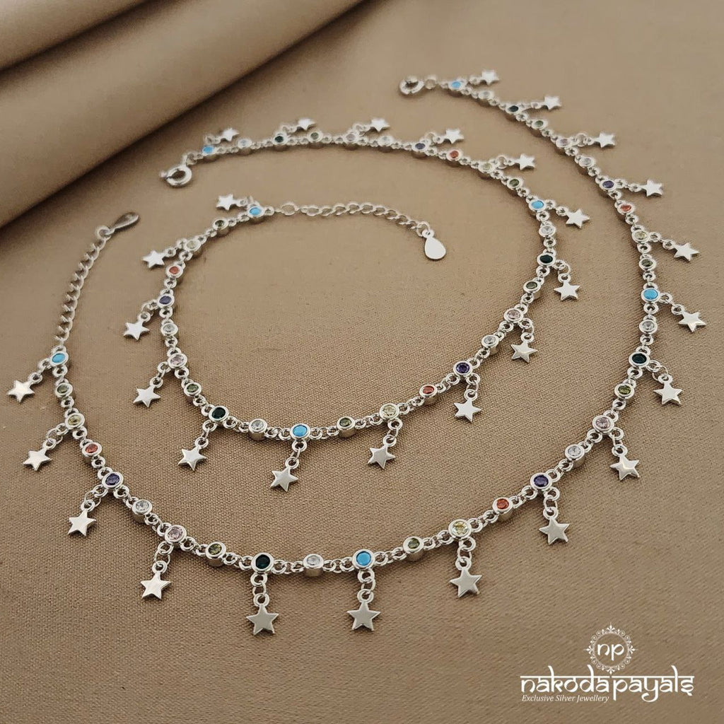 Star Charms Colorful Anklets (A4641)