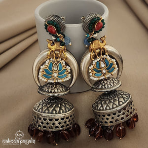 Extraordinary Camel Dual Tone Jhumka (DT0752)